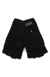 Kate Spade Sam Label Pop Top Mittens In Black
