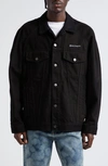 Palm Angels Logo Embroidered Buttoned Shirt In Black White