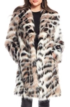 DONNA SALYERS FABULOUS-FURS DONNA SALYERS FABULOUS FURS WILD SIDE LEOPARD PRINT FAUX FUR COAT