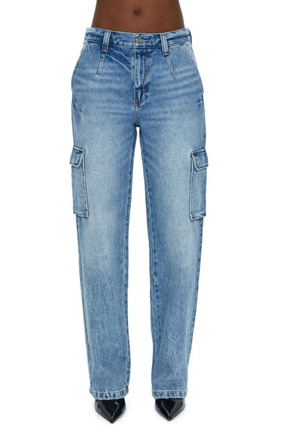 Pistola Bobbie High Rise Cargo Jeans In Light Blue