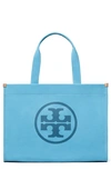 Tory Burch Ella Colorblock Canvas Tote In Sky Blue Multicolor