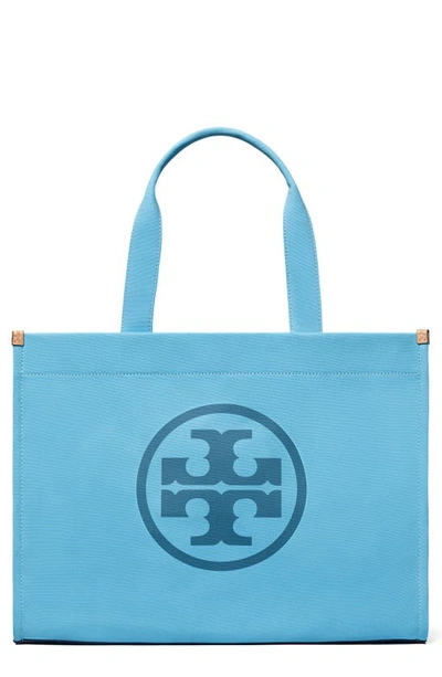 Tory Burch Ella Colorblock Canvas Tote In Multicolour