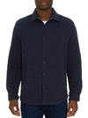 Robert Graham Tulano Quilted Knit Snap-up Shirt In Navy