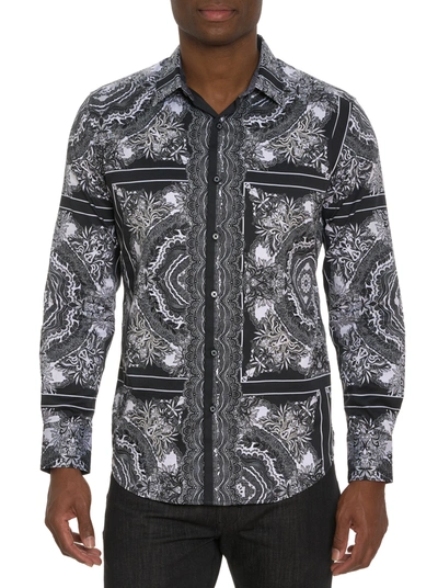 Robert Graham Rabat Long Sleeve Button Down Shirt In Black