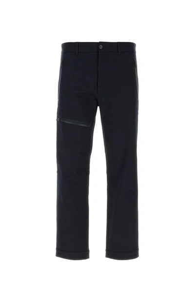 Moncler Black Stretch Cotton Pant In Navy