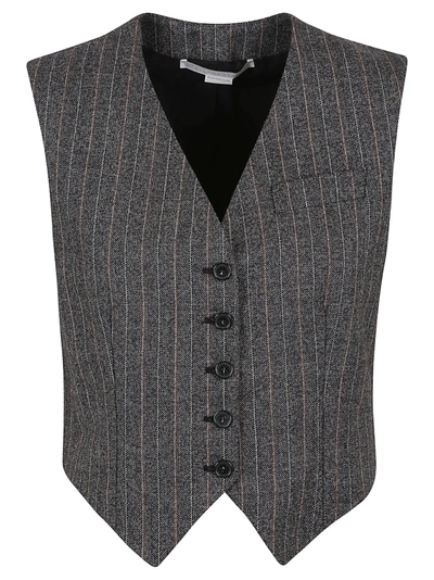 Stella Mccartney Cropped Wool Waistcoat In Charcoal