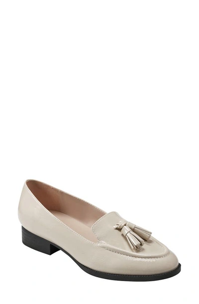 Bandolino Linzer Patent Tassel Loafer In Ivory Faux Patent Leather