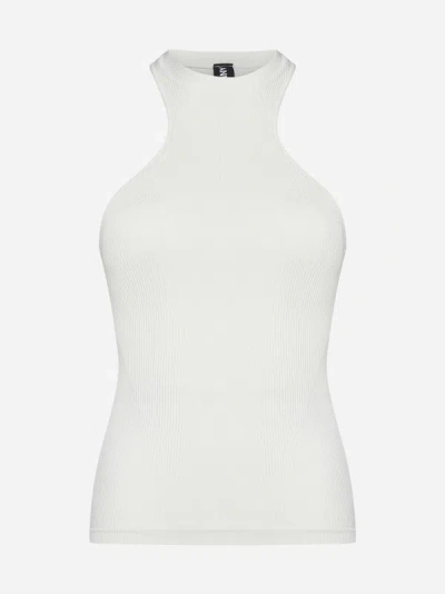 Andreädamo Ribbed Tank Top In Ivory