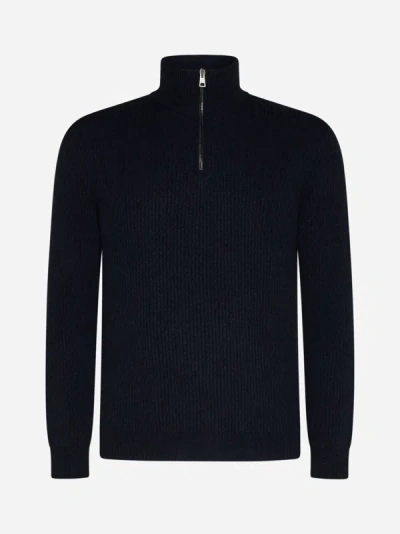 Roberto Collina Jumper Zip In Navy