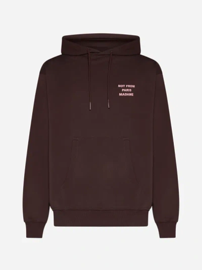 Drôle De Monsieur Slogan Hoodie In Wn Wine