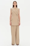 Jonathan Simkhai Tayler Trouser In Camel Melange