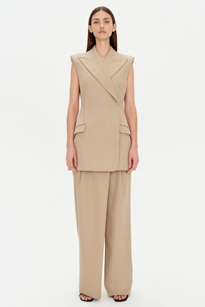 Jonathan Simkhai Tayler Trouser In Camel Melange