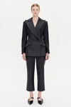 Jonathan Simkhai Mariposa Blazer In Grey Pinstripe Multi