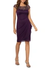 XSCAPE PLUS WOMENS BEADED KNEE COCKTAIL AND PARTY DRESS