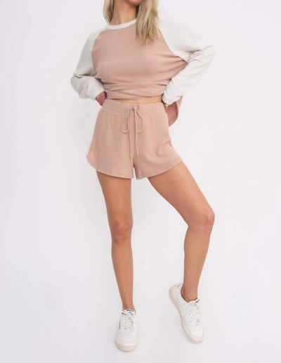 Project Social T Bases Loaded Shorts In Tea Biscuit / Oatmeal In Pink