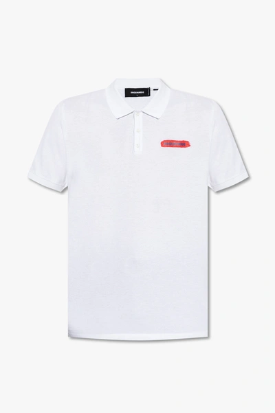 Dsquared2 White Cotton Polo Shirt In New
