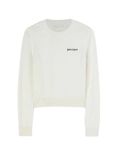 Palm Angels Sweater  Woman Color White In Butter Black