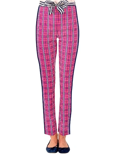 Gretchen Scott Gripeless Pull On Pant - Sunshine Plaid In Pink