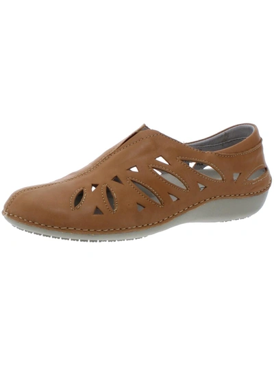 Propét Cami Womens Leather Laser Cut Slip-on Sneakers In Brown