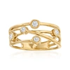 Ross-simons Diamond Crisscross Ring In 18kt Gold Over Sterling In White