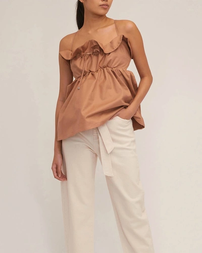 Marissa Webb Jayce Laced Empire Top In Amber In Brown