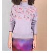 -BL^NK- FLORAL TURTLENECK IN DUSTY LILAC