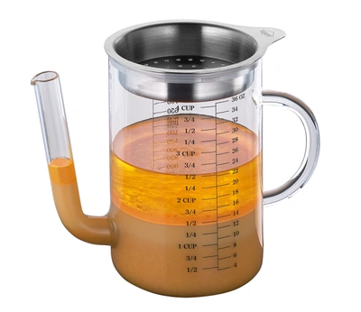 KUCHENPROFI STAINLESS STEEL & BOROSILICATE GLASS GRAVY SEPARATOR, 34-OUNCE