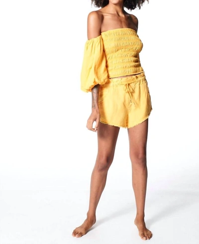 Young Fabulous & Broke Izzy Raw Edge Short In Mango In Yellow