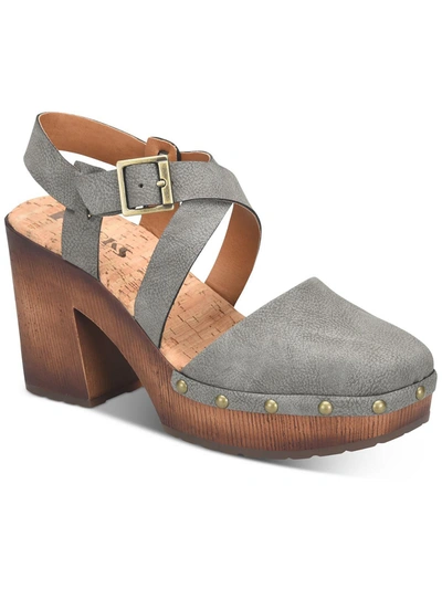 Korks Wendy Womens Buckle Dressy Ankle Strap In Grey