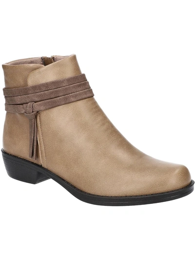 Easy Street Fernanda Womens Faux Leather Zipper Ankle Boots In Multi