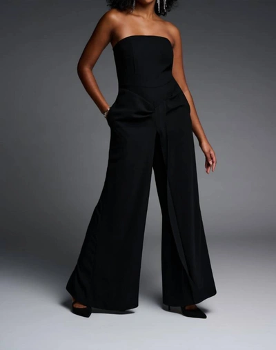 Joseph Ribkoff Strapless Wide Leg Jumpsuit In Black