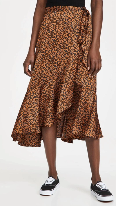 Scotch & Soda Printed Wrap Skirt In Leopard Print In Multi