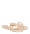 Stuart Weitzman Women's Goldie Embellished Jelly Flip Flop Thong Sandals In Beige