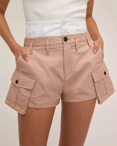 Marissa Webb Easton Contrast Cargo Short In White Sandshell Combo In Multi