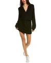 Chaser Thermal Waffle Mini Dress In Black