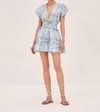 Alexis Ruth Floral Smocked Waist Minidress In Blue