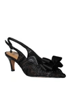 J. Reneé Yazmine Womens Lace Bow Slingback Heels In Black
