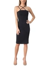 DRESS THE POPULATION WOMENS STRAPPY MIDI COCKTAIL AND PARTY DRESS