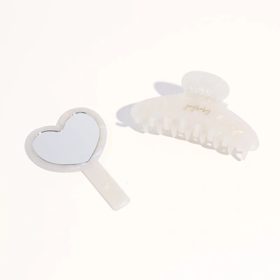 Joey Baby Touch Up Set (mirror And Hair Clip) In White