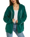 Chaser Fleece Zip Up Hoodie In Green