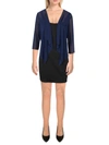 Connected Apparel Petites Womens Mesh Sheer Bolero In Blue