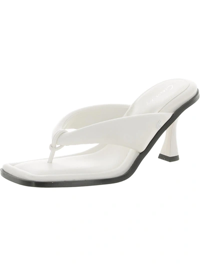 Circus By Sam Edelman Sim Womens Faux Leather Slip On Slide Sandals In White