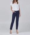 LILA RYAN THE PERT TAPERED TROUSERS WITH RUFFLE POCKET ACCENTS IN NAVY