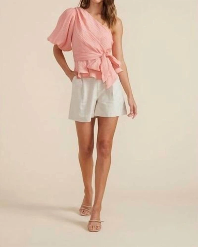 Minkpink Vera One Shoulder Top In Rose In Pink