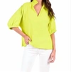 Emily Mccarthy Poppy Top - Chartreuse Cheetah In Multi