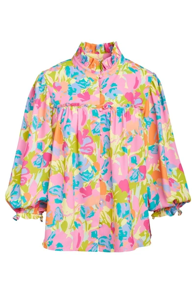Crosby By Mollie Burch Worth Blouse In Floral Haze In Multi
