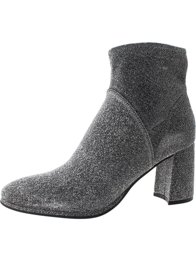 Marc Fisher Dyvine Womens Faux Suede Covered Heel Ankle Boots In Silver