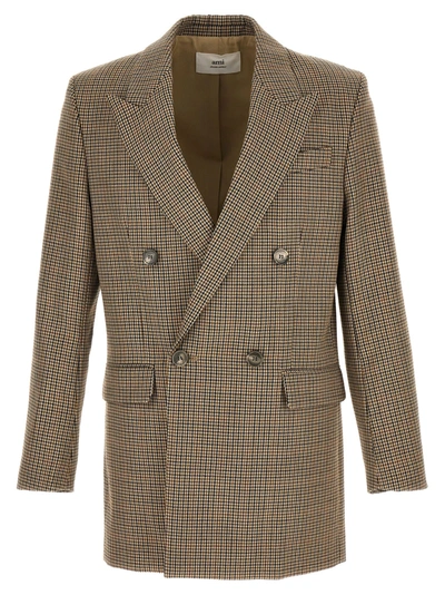 Ami Alexandre Mattiussi Double Breasted Jacket In Taupe