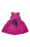 Joe-ella Little Girl's & Girl's Textured Fit & Flare Dress In Pink