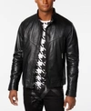 VERSACE MEN'S PERFORATED LEATHER JACKET